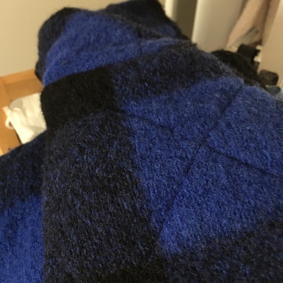 ARITZIA Wilfred Cecile WOOL Plaid Quilted Coat Black/Blue XS - Picture 11 of 11